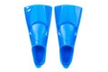 Blue flippers on white background Royalty Free Stock Photo