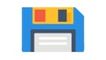 Blue Floppy Disk Icon: Vintage Computing Data Save Symbol, vector design Generative AI Royalty Free Stock Photo