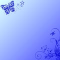 Blue floral butterfly background