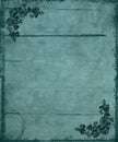 Blue Floral Corners Grunge Background