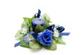 Blue floral decoration with candle Royalty Free Stock Photo