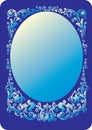 Blue floral frame decoration Royalty Free Stock Photo