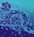 Blue floral illustration