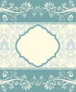 Blue floral invitation card Royalty Free Stock Photo