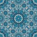 Blue floral kaleidoscope pattern