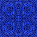 Blue floral medallion wallpaper