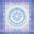 Blue floral ornament on a plate. Royalty Free Stock Photo
