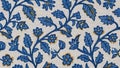 Blue Floral Pattern Fabric Royalty Free Stock Photo