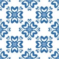Blue floral pattern for textile, seamless pattern for design and decoration, scrapbook background wallpaper creative art Royalty Free Stock Photo