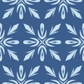 Blue floral pattern for textile, seamless pattern for design and decoration, scrapbook background wallpaper Royalty Free Stock Photo