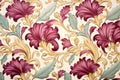 Blue floral vintage flower textile seamless rose wallpaper nature pattern leaf Royalty Free Stock Photo