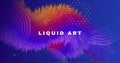 Blue Flow 3d Liquid Shapes. Vector Digital Royalty Free Stock Photo