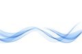 Blue flow lines for your design.Transparent blue smooth wave. Vector background.