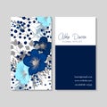 Blue flower business cards template.