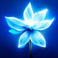 Blue flower on a dark blue background. Abstract background for design. Generative AI Royalty Free Stock Photo
