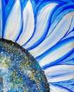 Blue flower painted with acrylics