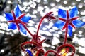 Blue flowers of borage and stars Royalty Free Stock Photo