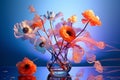 Blue flowers bouquet vase Royalty Free Stock Photo