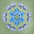 Blue flowers in mandala Royalty Free Stock Photo