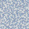 A blue flowers meadow seamless vector pattern