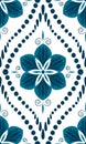 Blue flowers ornament seamless pattern, izolated on white background