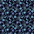 Blue flowers pattern