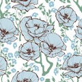 Blue flowers pattern Royalty Free Stock Photo
