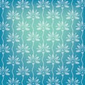 Blue flowers on seamless wallpaper Royalty Free Stock Photo