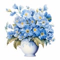 Glorious Vintage Blue Flower Illustrations In High Resolution Royalty Free Stock Photo