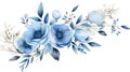 Blue flowers watercolor illustration. Manual composition. Spring blossom. Generative AI