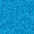 Blue flowing lines and corners with torn edges on a sea background vector seamless pattern.Abstract texture ripples on