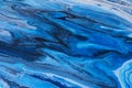 Blue flowing paint texture for background