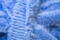 Textured blue fabric macro background closeup texture Royalty Free Stock Photo