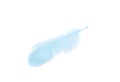 Blue fluffy feather soft isolated on the white studio background Royalty Free Stock Photo