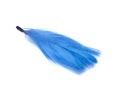 Blue fluffy feather soft isolated on the white studio background Royalty Free Stock Photo