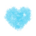 Blue fluffy heart, watercolor imitation. Vector