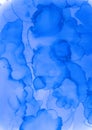 Blue Fluid Background. Graphic Alcohol Ink Painting. Royalty Free Stock Photo