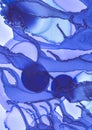 Blue Fluid Wallpaper. Creative Alcohol Ink Royalty Free Stock Photo