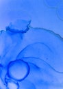 Blue Fluid Wallpaper. Modern Alcohol Ink Pattern. Royalty Free Stock Photo