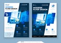 Blue Flyer Template Layout Design. Corporate Business Flyer, Brochure, Annual Report, Catalog, Magazine Mockup. Creative Royalty Free Stock Photo