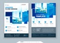 Blue Flyer Template Layout Design. Corporate Business Flyer, Brochure, Annual Report, Catalog, Magazine Mockup. Creative Royalty Free Stock Photo