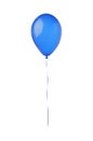 Blue flying balloon isolated on white