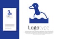 Blue Flying duck icon isolated on white background. Logo design template element. Vector Royalty Free Stock Photo