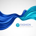 Blue flying silk fabric. Fashion background. Vector illustration Royalty Free Stock Photo