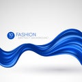 Blue flying silk fabric. Fashion background. Vector illustration Royalty Free Stock Photo