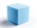 A blue foam cube on a white background Royalty Free Stock Photo