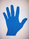 Blue foam hand