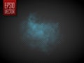 Blue fog or smoke isolated, transparent special effect. Vector illustration Royalty Free Stock Photo