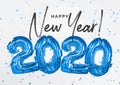 Blue Foil Balloons 2020. Happy New Years concept Royalty Free Stock Photo