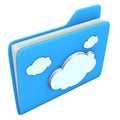 Blue Folder Cloud Royalty Free Stock Photo